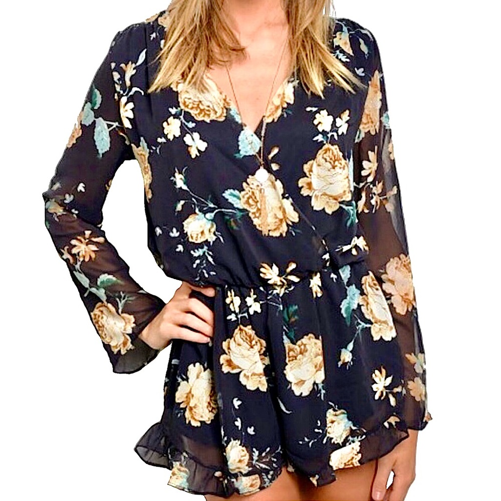 Altar’d State Navy Floral Romper